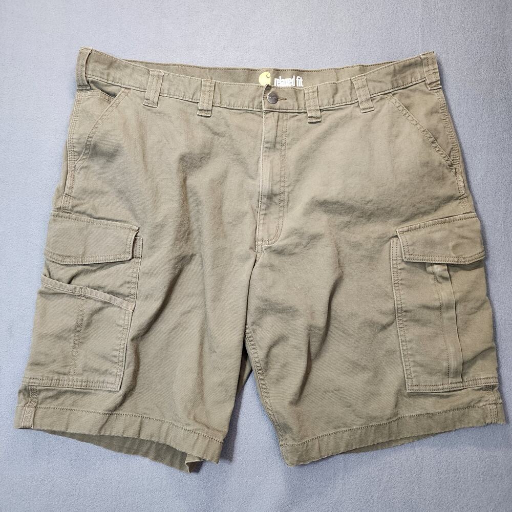Carhartt Mens Shorts 42x10 Relaxed Brown Cargo Outdoor Workwear Utility Tag 44